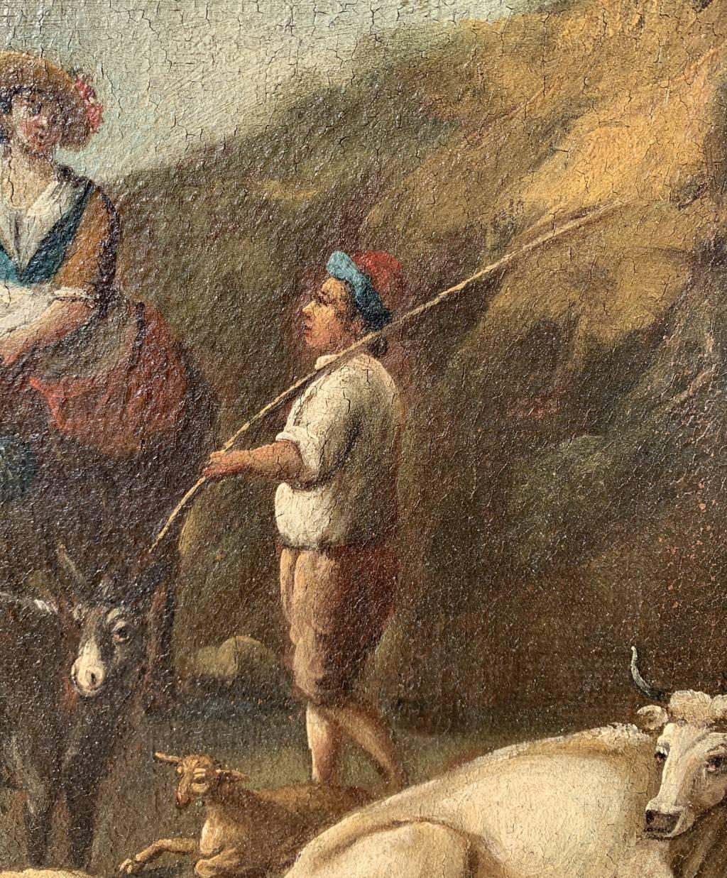 Peintre italien baroque - Peintre paysagiste du XVIIIe siècle - Shepards  en vente 4