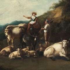 Peintre italien baroque du XVIIIe siècle - Sheperds