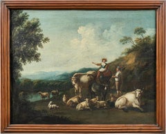 Pittore italiano barocco - Paesaggista del XVIII secolo - Sheperds