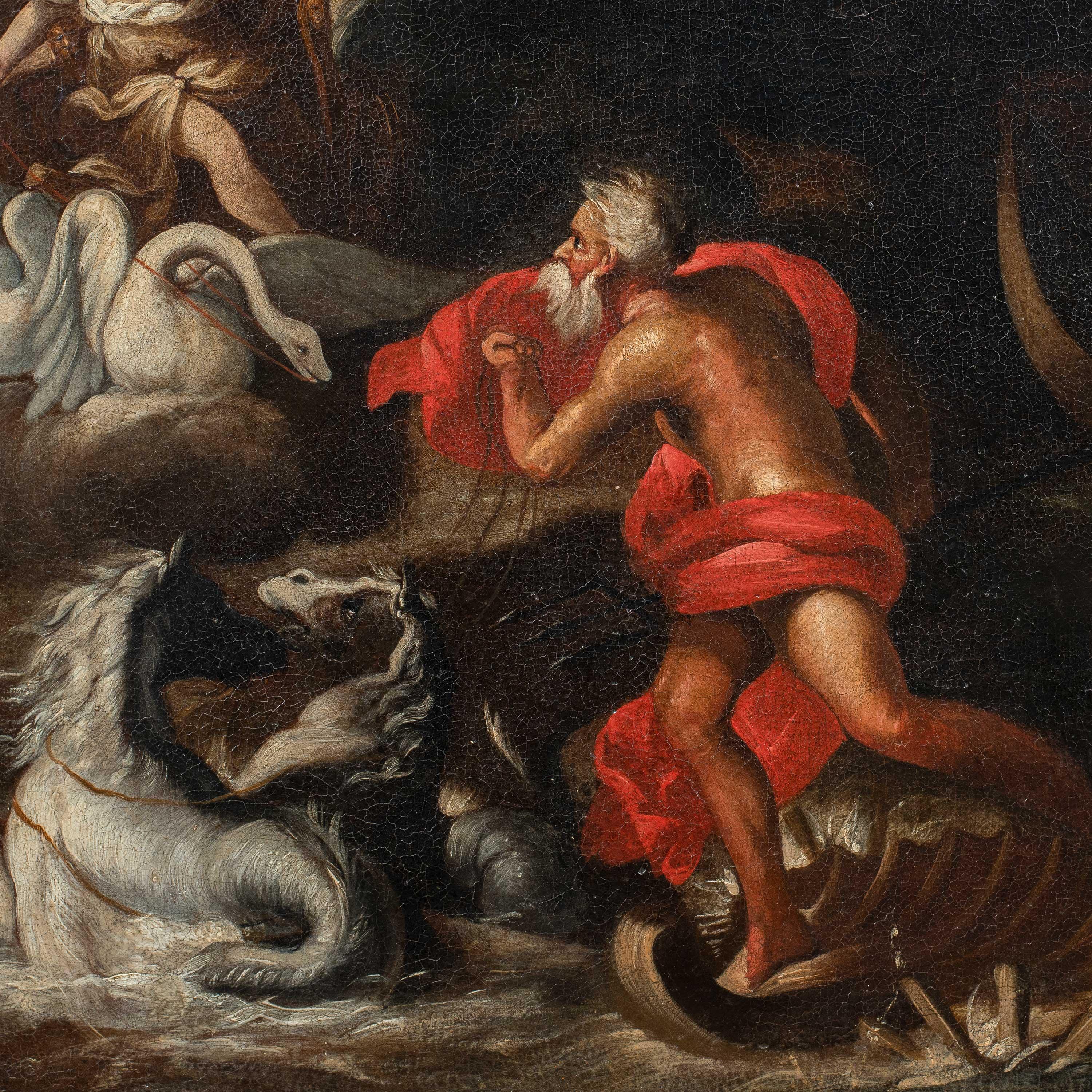 Peintre italien baroque - Début du XVIIIe siècle - Vénus et Poséidon - Baroque Painting par Unknown