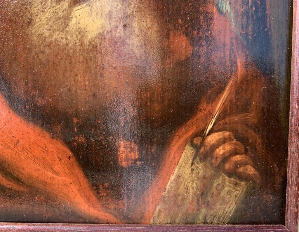 Italienischer Barockmaler des Barock – Satz von vier Figurengemälden aus dem 18. Jahrhundert – Evangelist im Angebot 7