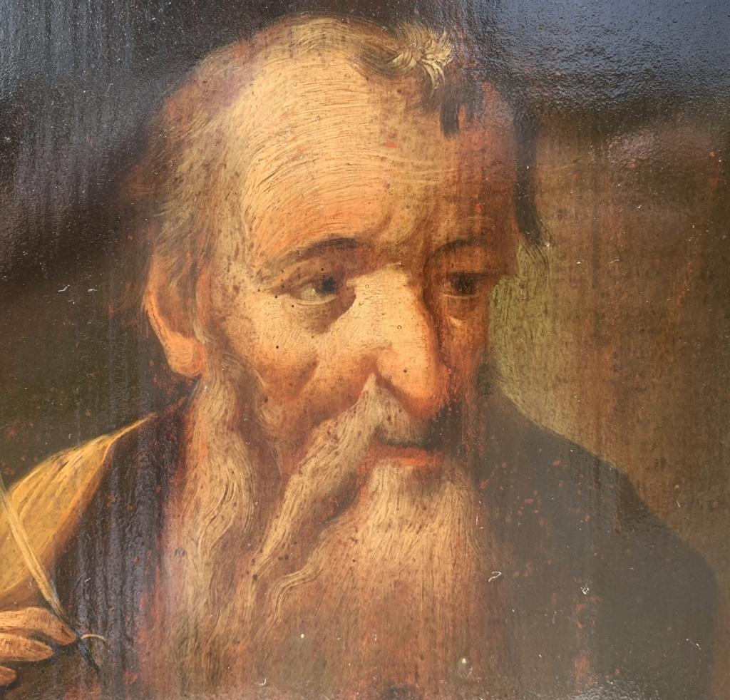 Italienischer Barockmaler des Barock – Satz von vier Figurengemälden aus dem 18. Jahrhundert – Evangelist im Angebot 9