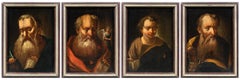 Peintre italien baroque - Ensemble de quatre tableaux de figures du XVIIIe siècle - Évangéliste