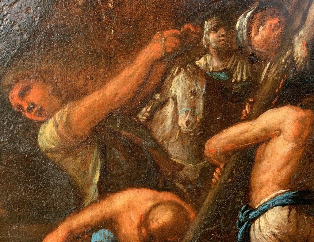 Pintor barroco florentino - Pintura de figuras del siglo XVII - Crucifixión en venta 8