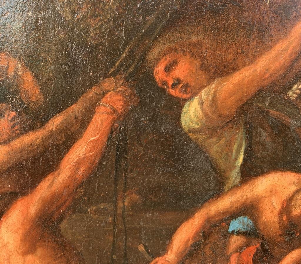 Pintor barroco florentino - Pintura de figuras del siglo XVII - Crucifixión en venta 10
