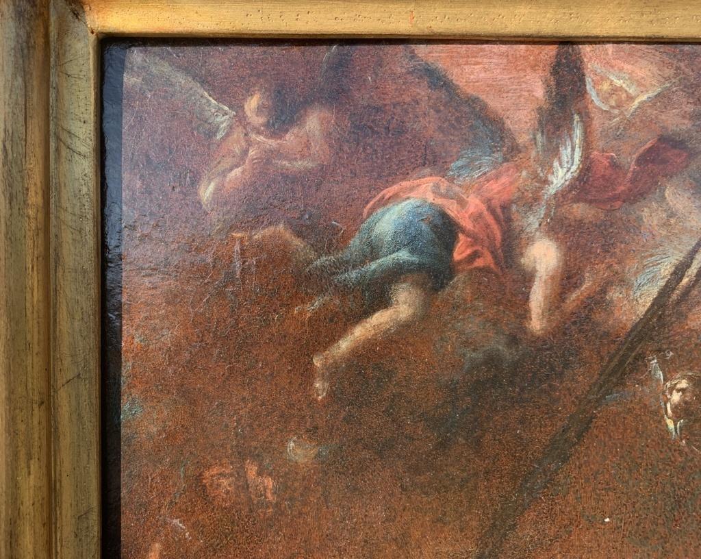 Pintor barroco florentino - Pintura de figuras del siglo XVII - Crucifixión en venta 1