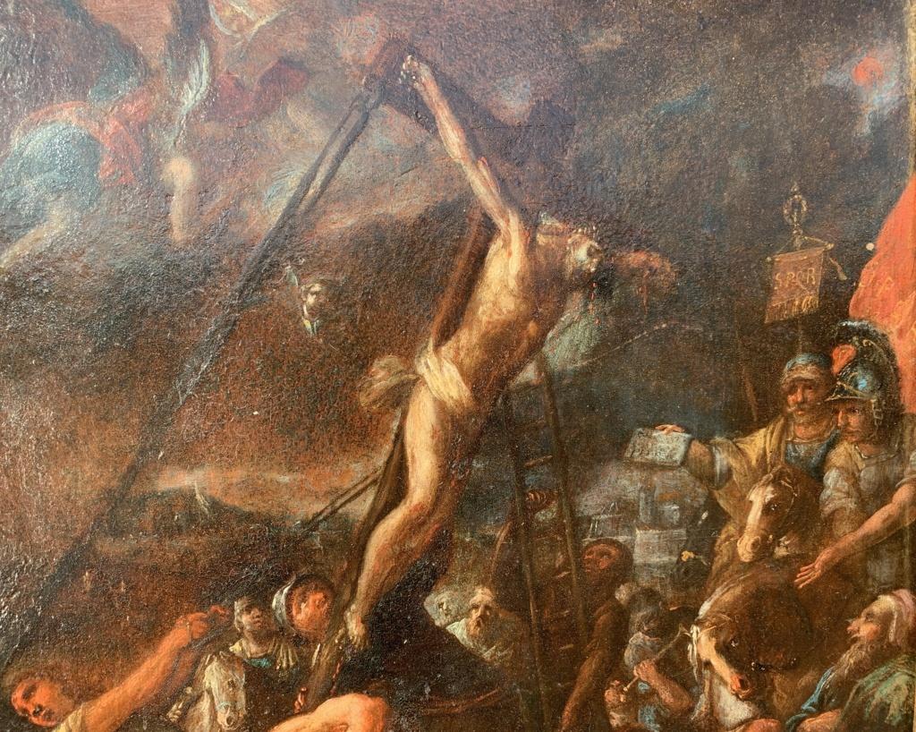 Pintor barroco florentino - Pintura de figuras del siglo XVII - Crucifixión en venta 3