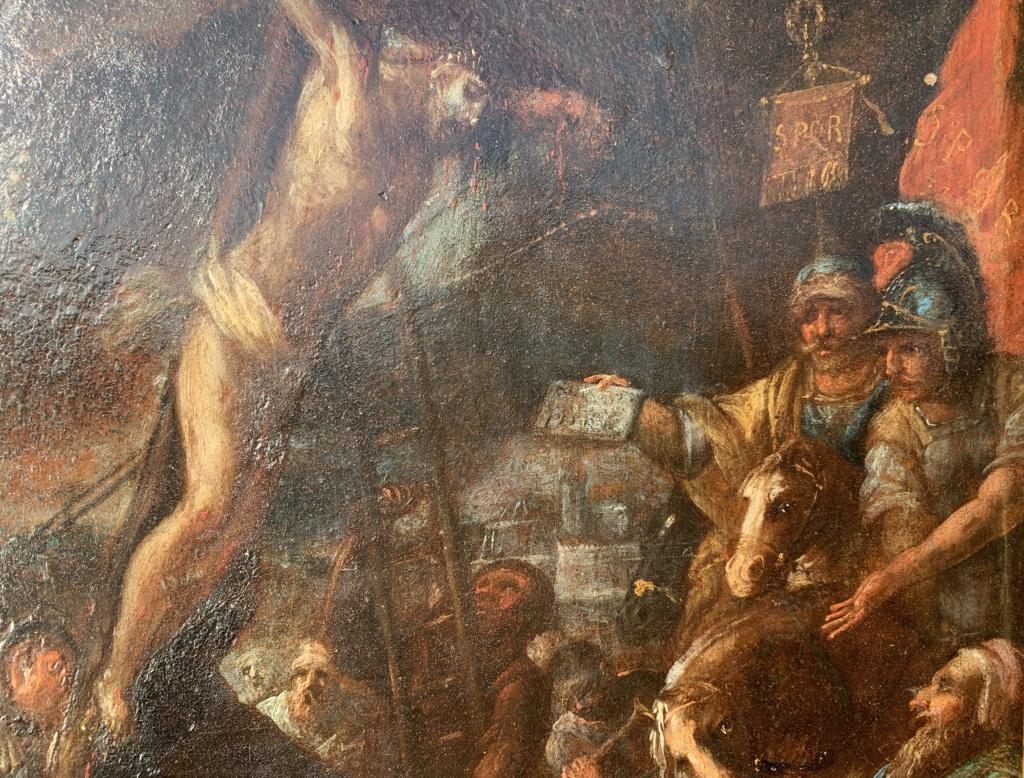 Pintor barroco florentino - Pintura de figuras del siglo XVII - Crucifixión en venta 4
