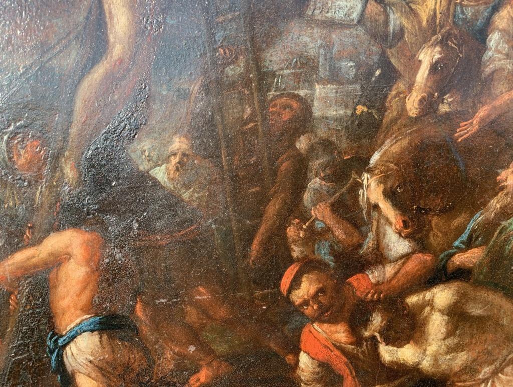 Pintor barroco florentino - Pintura de figuras del siglo XVII - Crucifixión en venta 5