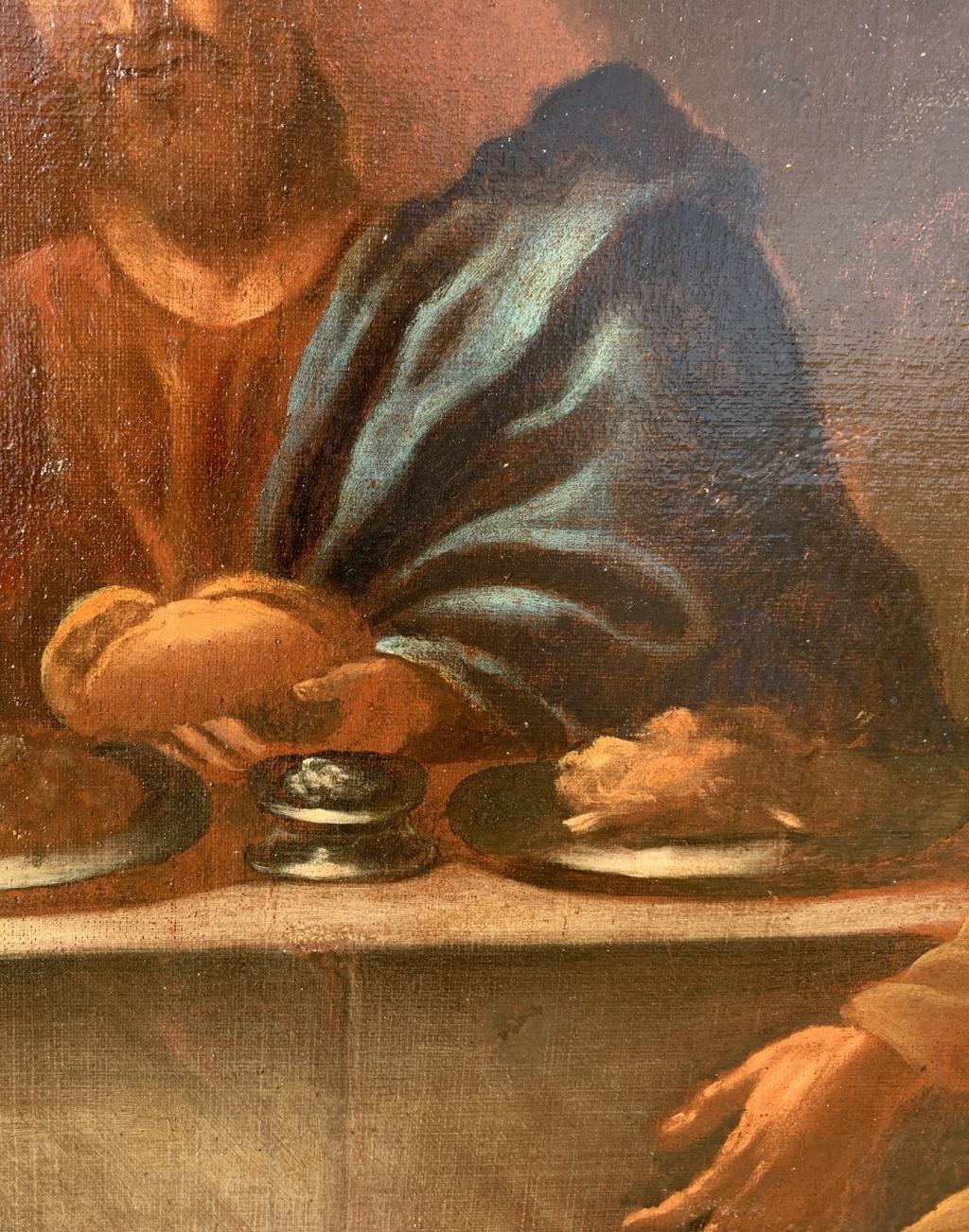 Baroque master (Italian school) - 17th century figure painting - Emmaus supper 1