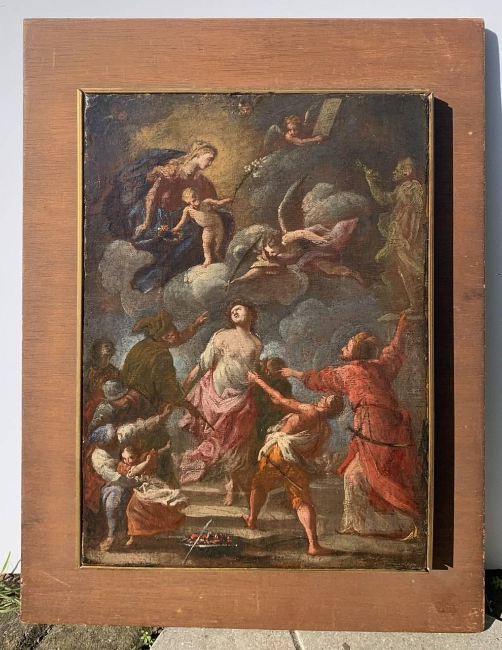Neapolitanischer Meister des Barock – Figurenmalerei des 17. Jahrhunderts – Martyrdom St. Agatha – Painting von Unknown