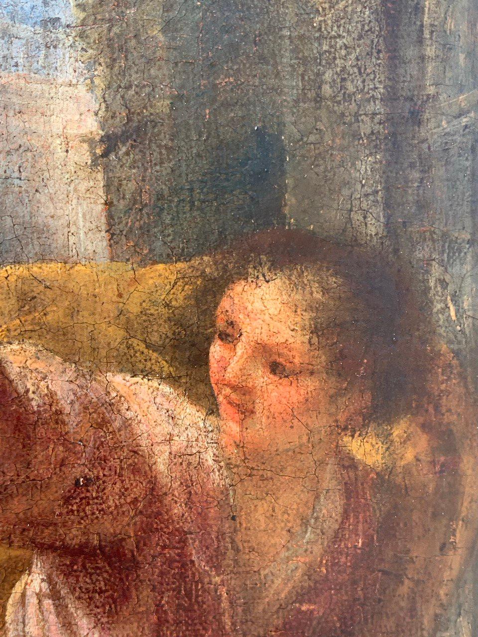 Pittore barocco napoletano - Pittura di figura del XVII secolo - Joseph Potifar moglie in vendita 5