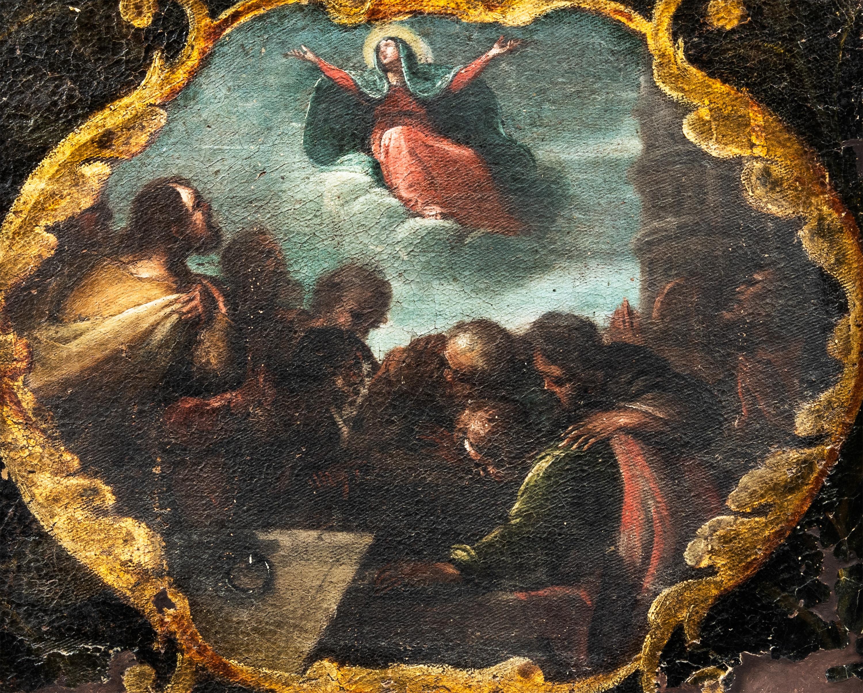 Baroque painter - 18th century figure painting - Assumption of the Virgin Italy - Painting by Unknown