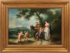 Baroque painter (Flemish) - 18th-19th century figure painting - Flight to Egypt