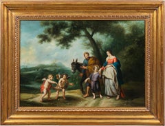 Baroque painter (Flemish) - 18th-19th century figure painting - Flight to Egypt