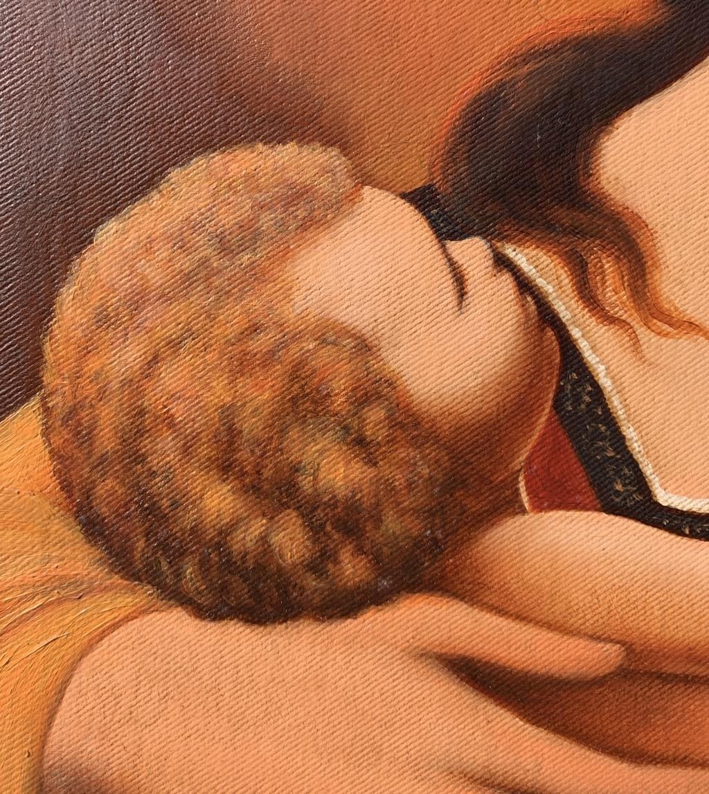 Pittore italiano di stile barocco - Dipinto di figura del 19-20° secolo - Vergine Bambino 3