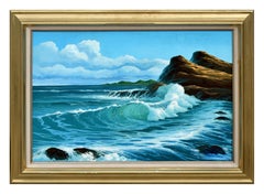 Vintage Barrel Wave - Carmel Pacific Ocean Seascape 