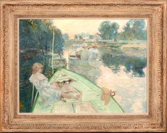 "Bateaux Sur Le Lac", 19th Century by Richard Ranft (1862-1931)