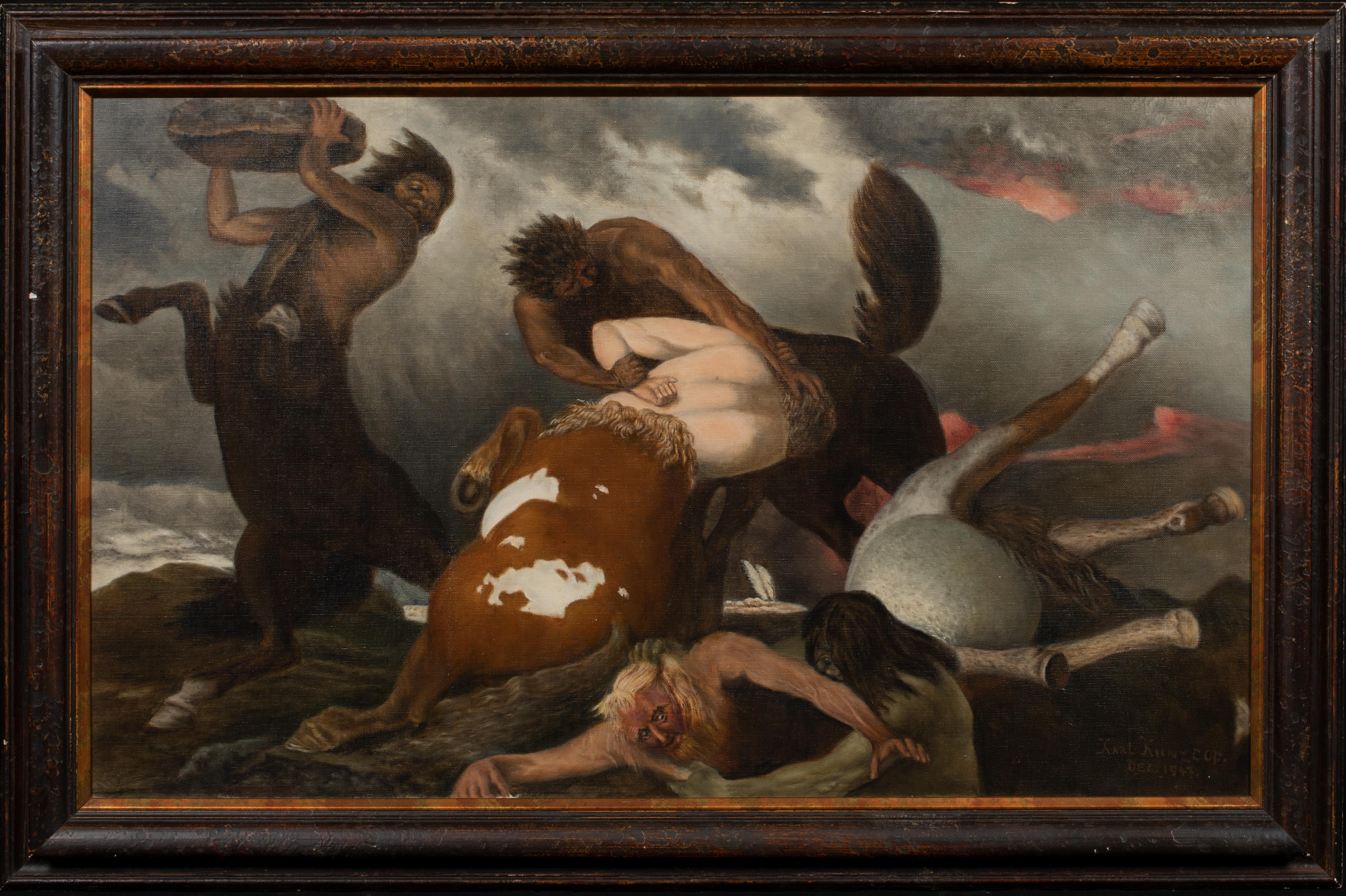 Unknown Portrait Painting - Battle Of the Centaurs, early 20th century 