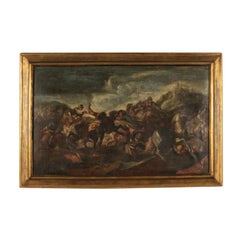 Battle Scene Neapolitan School Oil On Canvas 17th Century