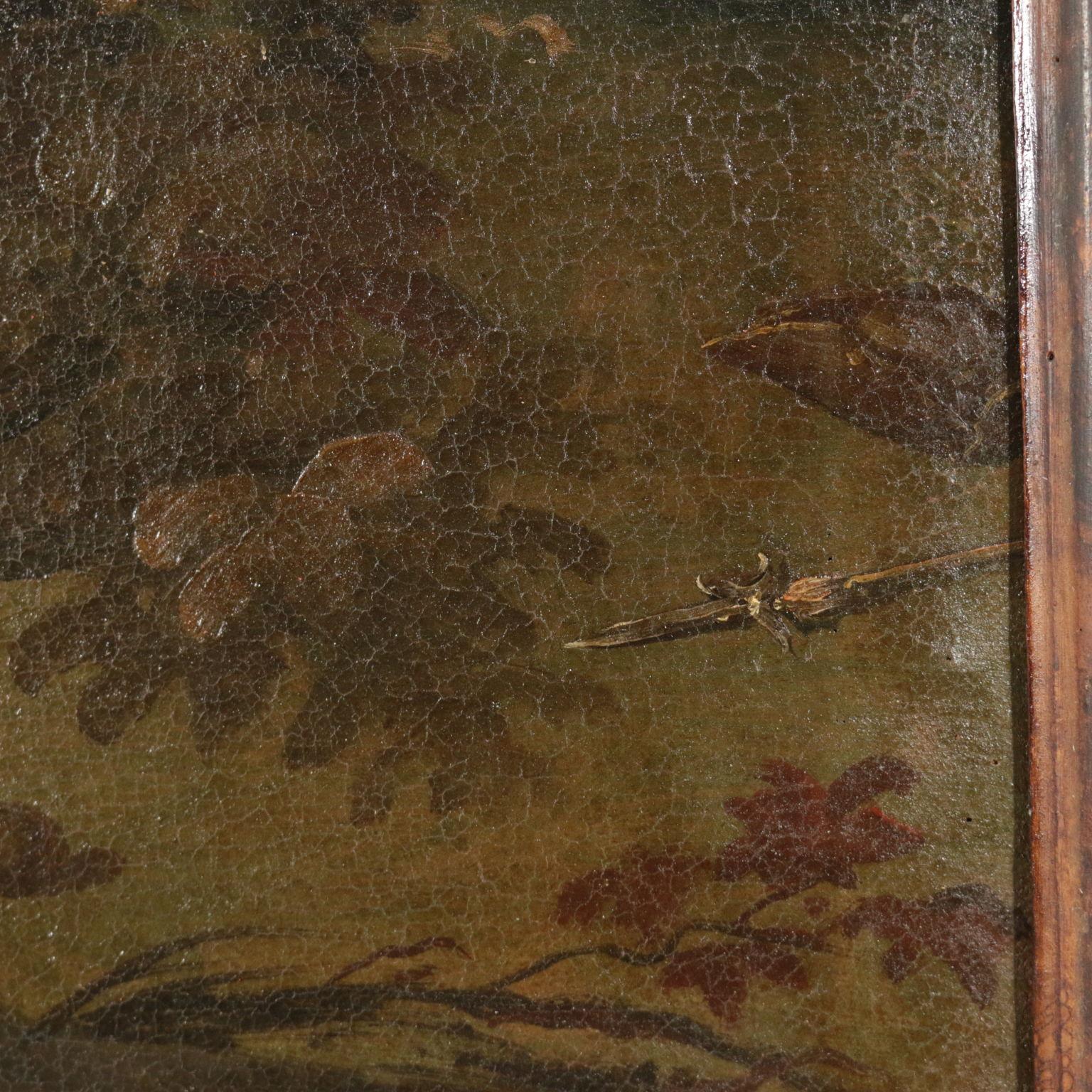Battle Scene Oil On Canvas 17th Century For Sale 2