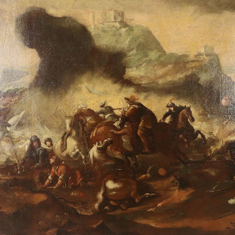 Unknown - Battle Scene Oil on Canvas Late 17th Century at 1stDibs