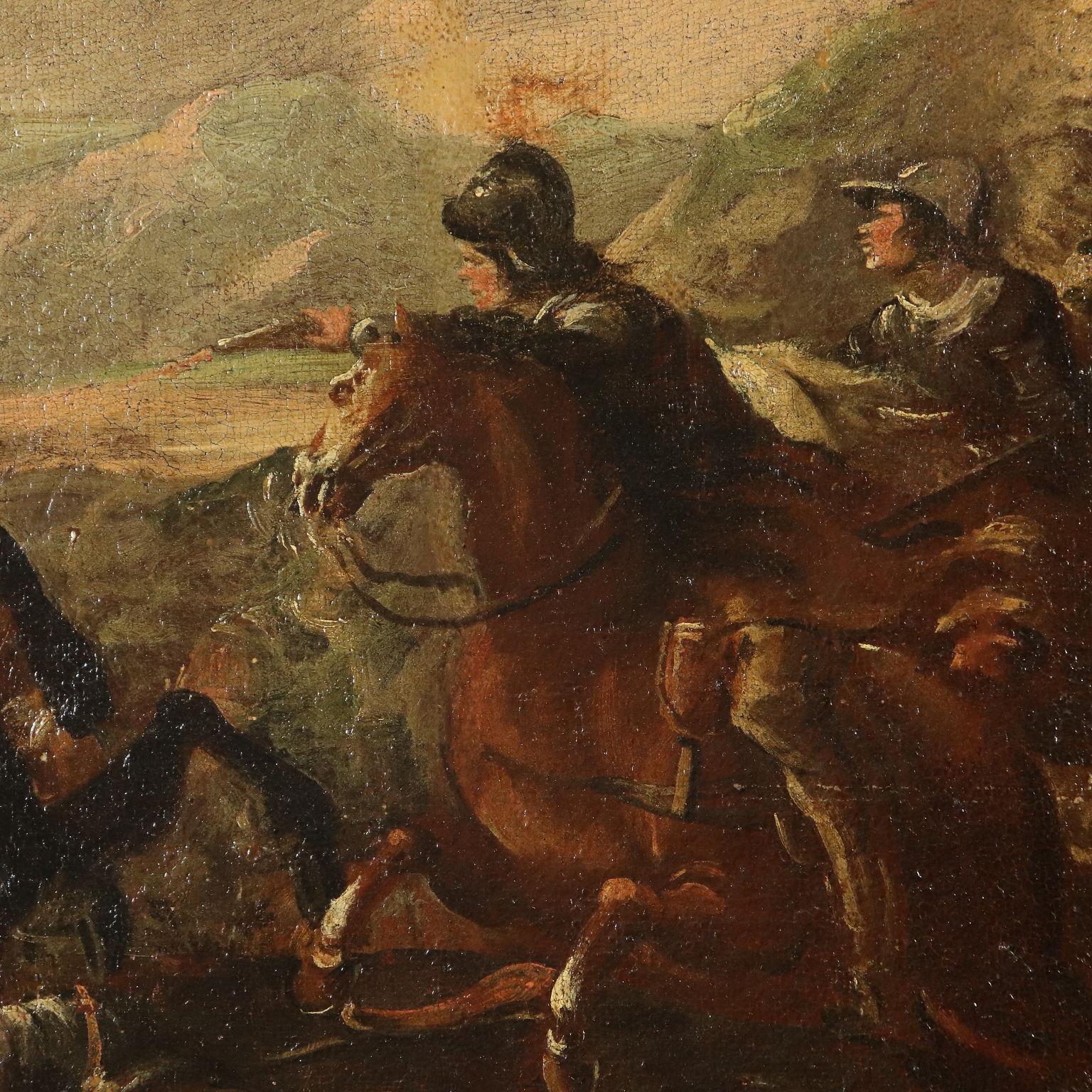 Battle Scene Oil on Canvas Late 17th Century 1