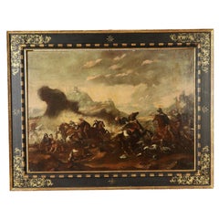 Battle Scene Oil on Canvas Late 17th Century