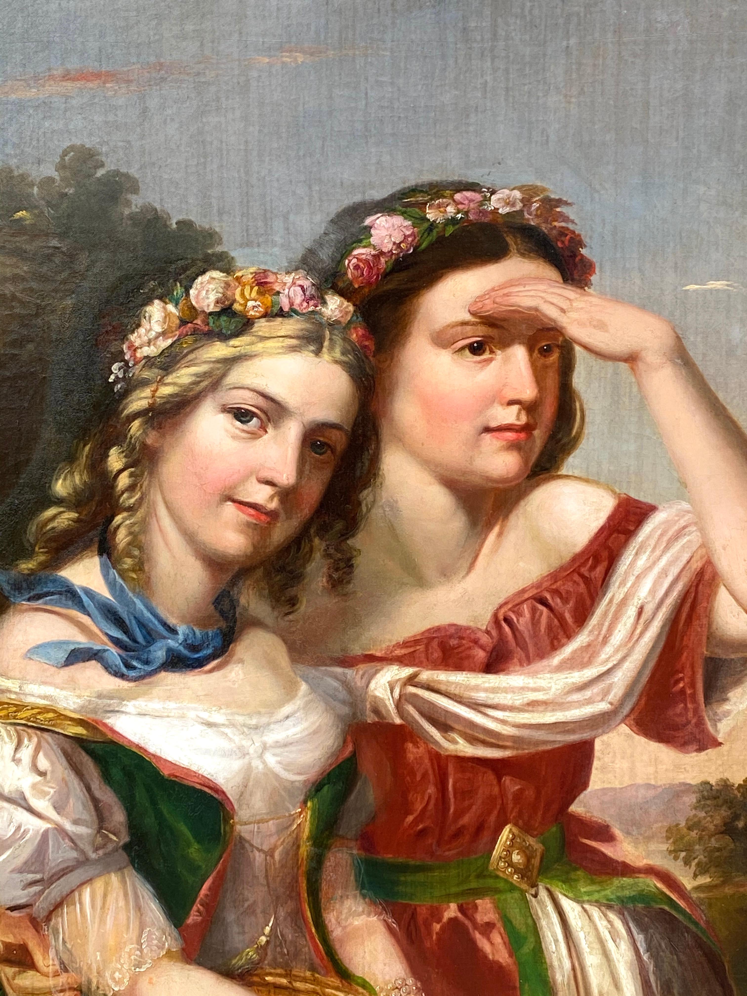 Geblümte bayerische Blume Mädchen (Akademisch), Painting, von Unknown