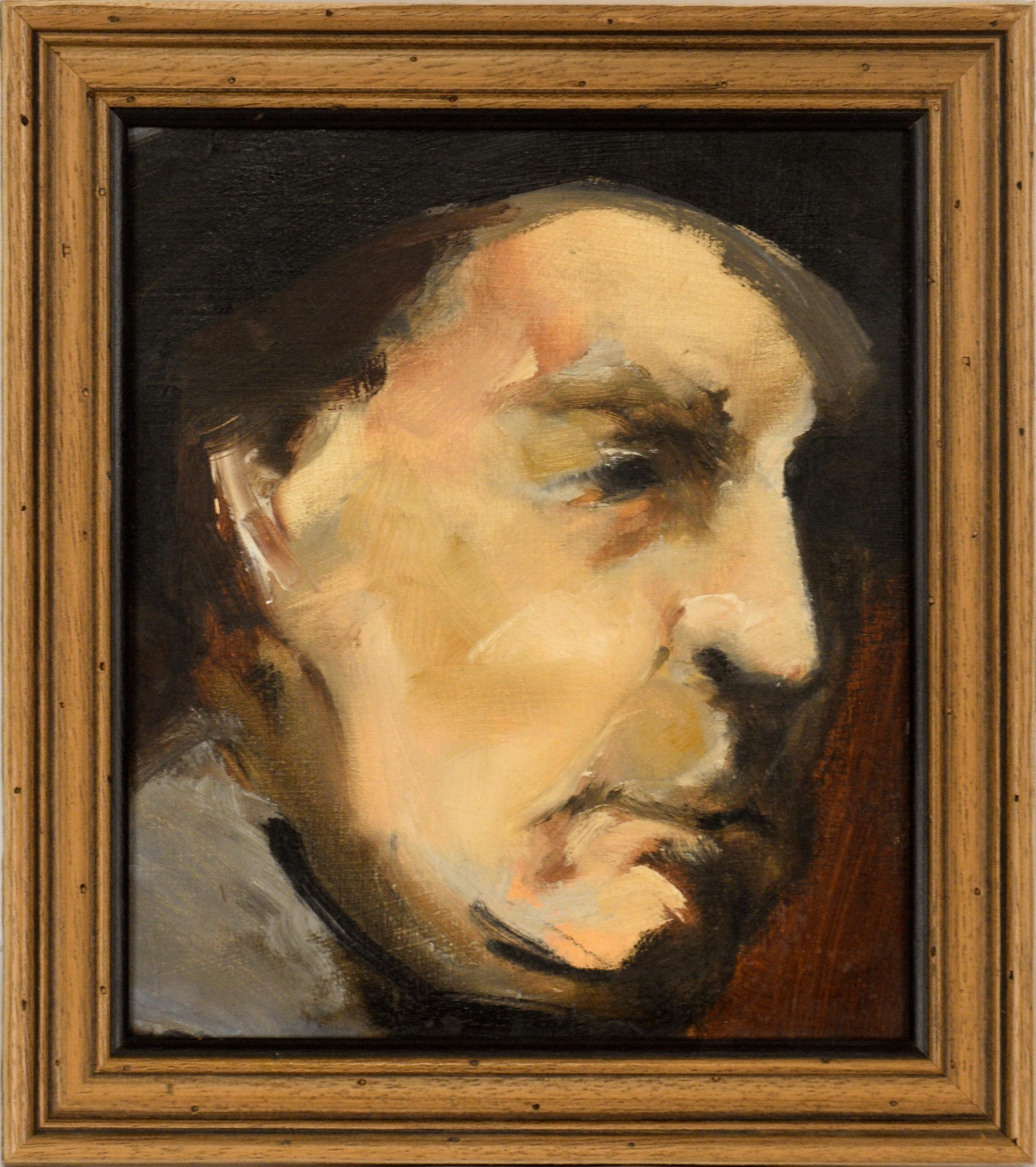 Bay Area Figurative Portrait of a Man in Oil on Masonite Francis Bacon