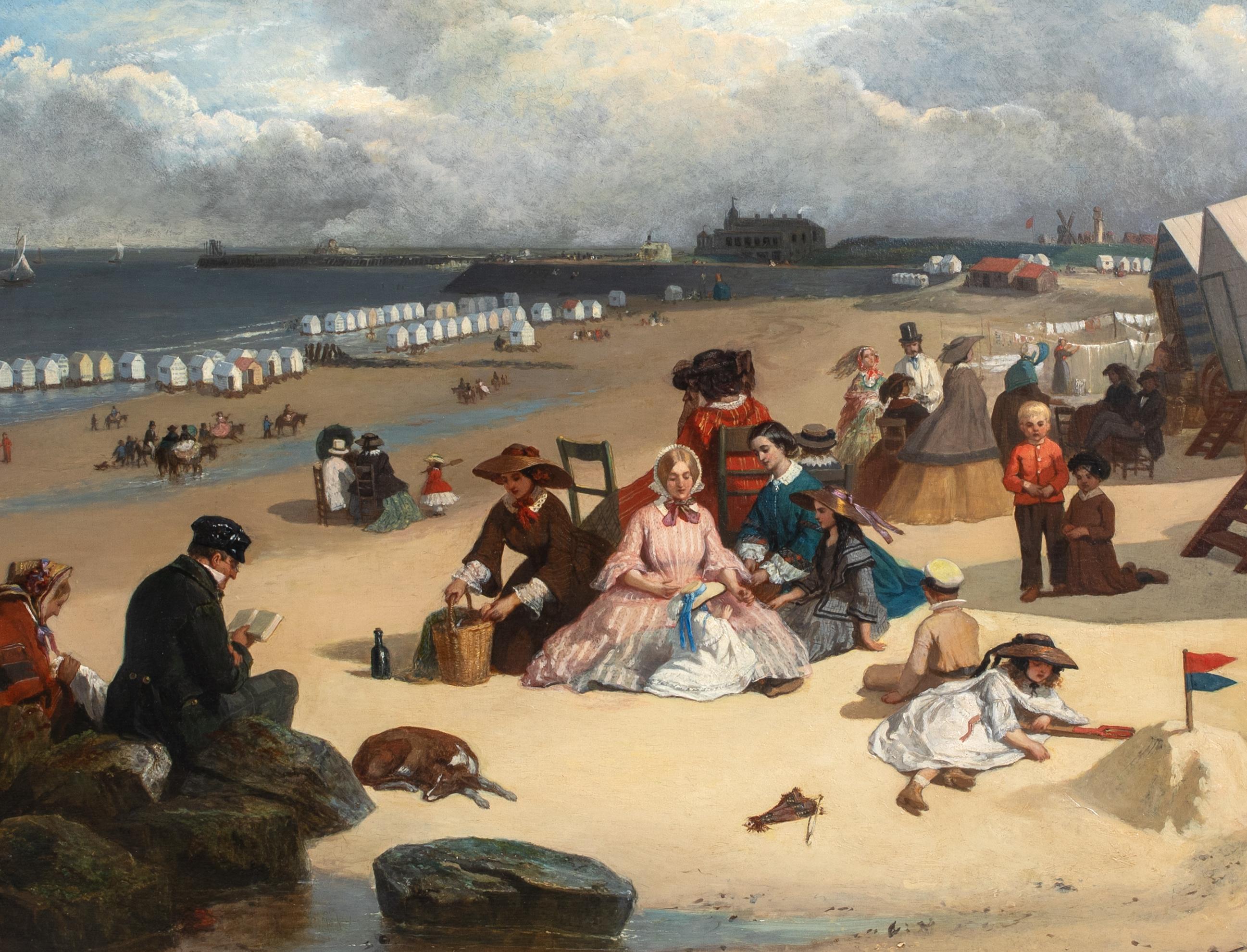 Beach Scene, Littlehampton, West Sussex, 19th Century  by JOHN EYRES (1857-1889) For Sale 1