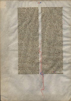 Beatitudes - 1230 Latin Medieval Bible Manuscript Leaf - pen ink religious