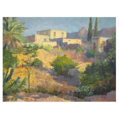 Beautiful Greek Landscape with Villa Oil Painting