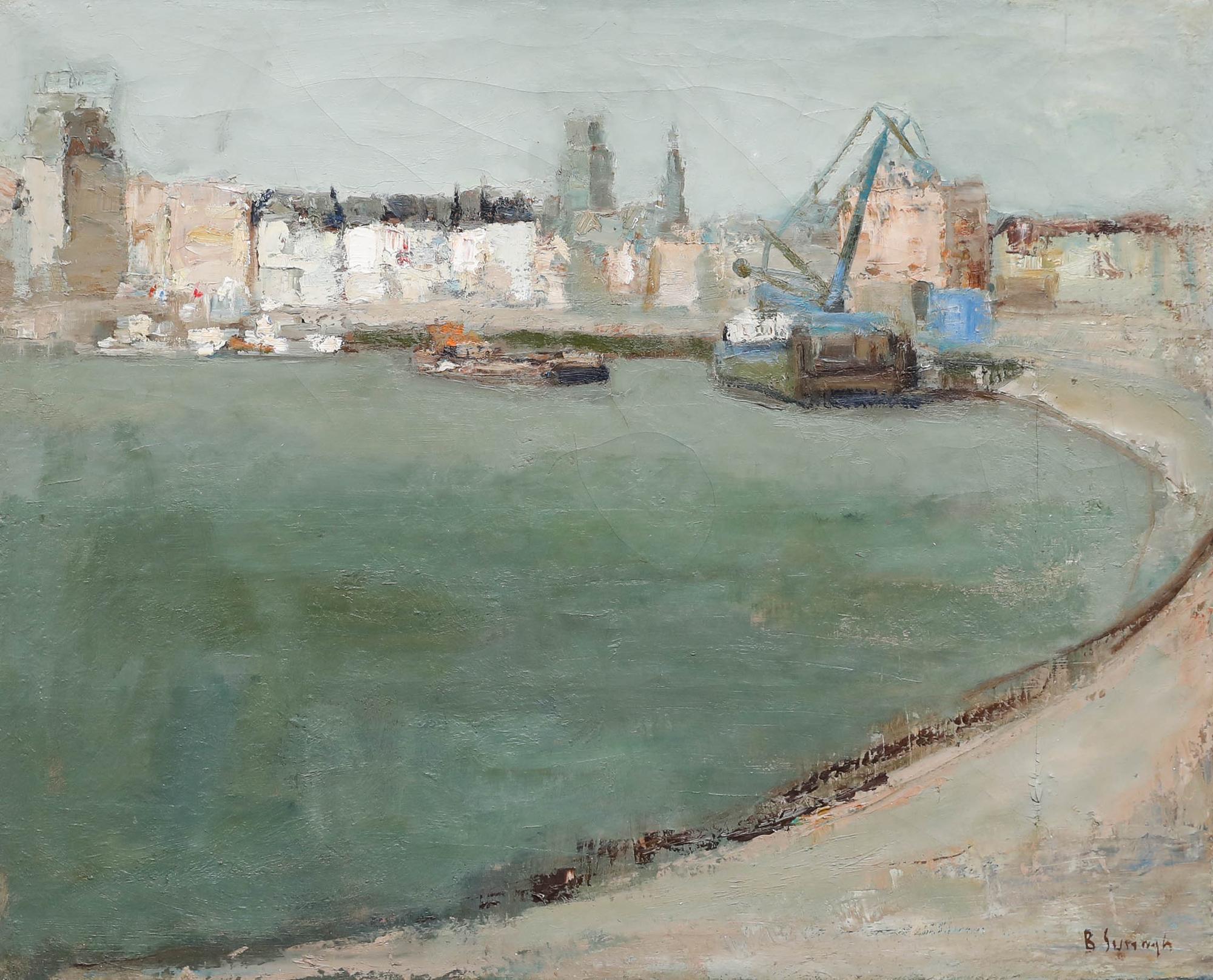 Beer Suringh (1906-1982) - Framed Mid 20th Century Oil, Maasboulevard, Rotterdam - Painting by Unknown