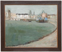 Beer Suringh (1906-1982) - Framed Mid 20th Century Oil, Maasboulevard, Rotterdam