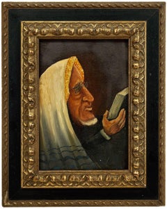 Belgian Modernist Judaica Oil Portrait of a Rabbi