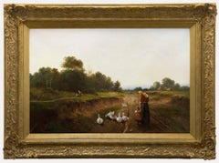 Benjamin Davies (1869-1946) - Early 20th Century Oil, The Path to the Village