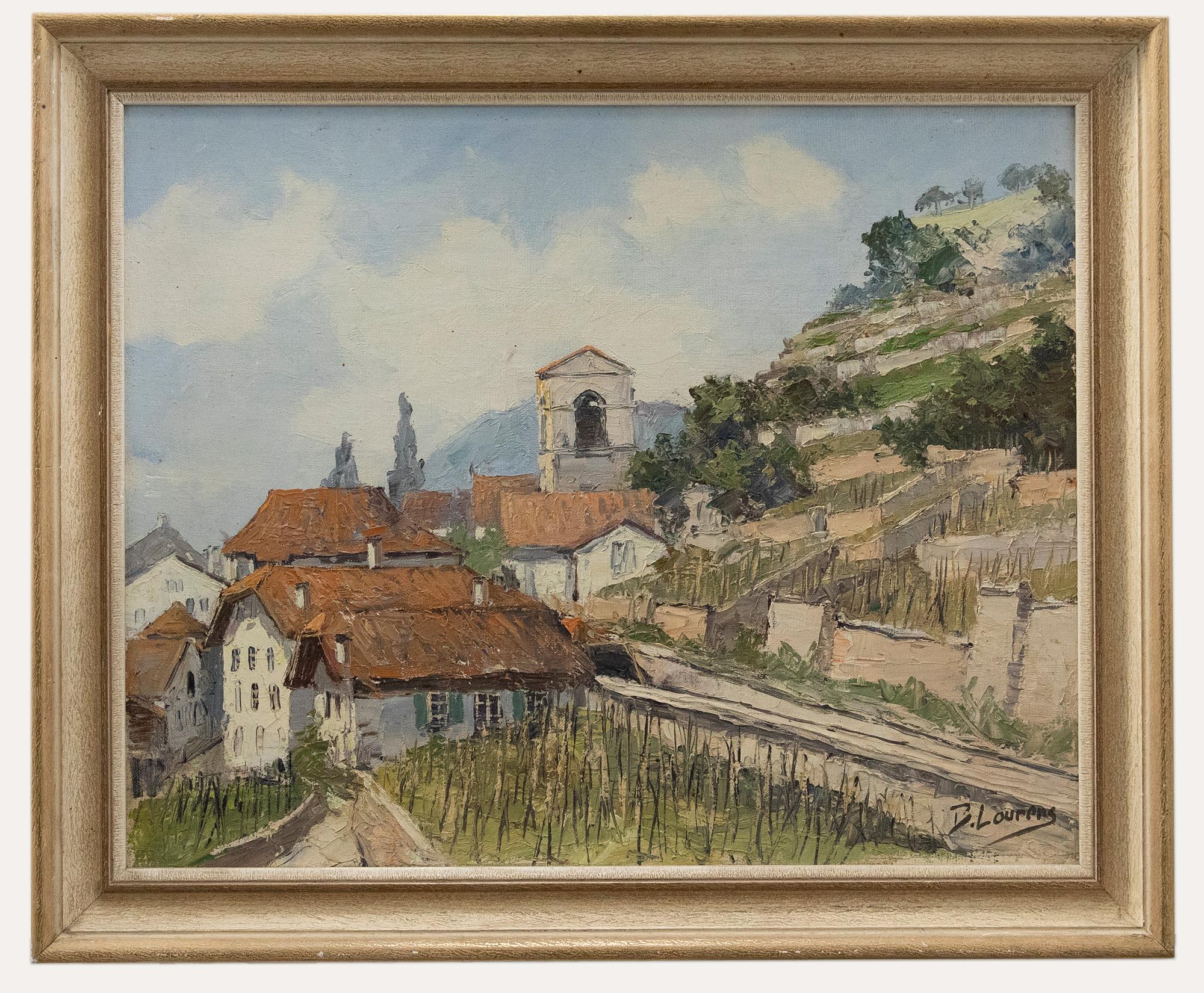 Unknown Landscape Painting - Benjamin Lourens (1910-1987) - Framed 20th Century Oil, Alpine Village