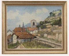 Used Benjamin Lourens (1910-1987) - Framed 20th Century Oil, Alpine Village