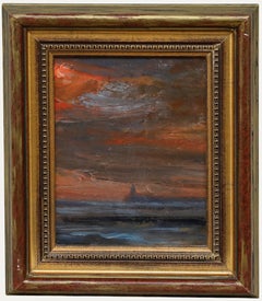 Benno Breyer (1939-2013) - Gerahmtes zeitgenössisches Öl, Sonnenuntergang am Meer