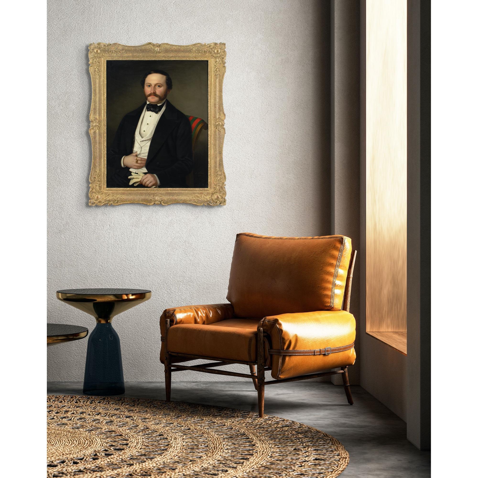 Benno Fischer, Portrait Of A Seated Gentleman - Folk Art Painting by Unknown