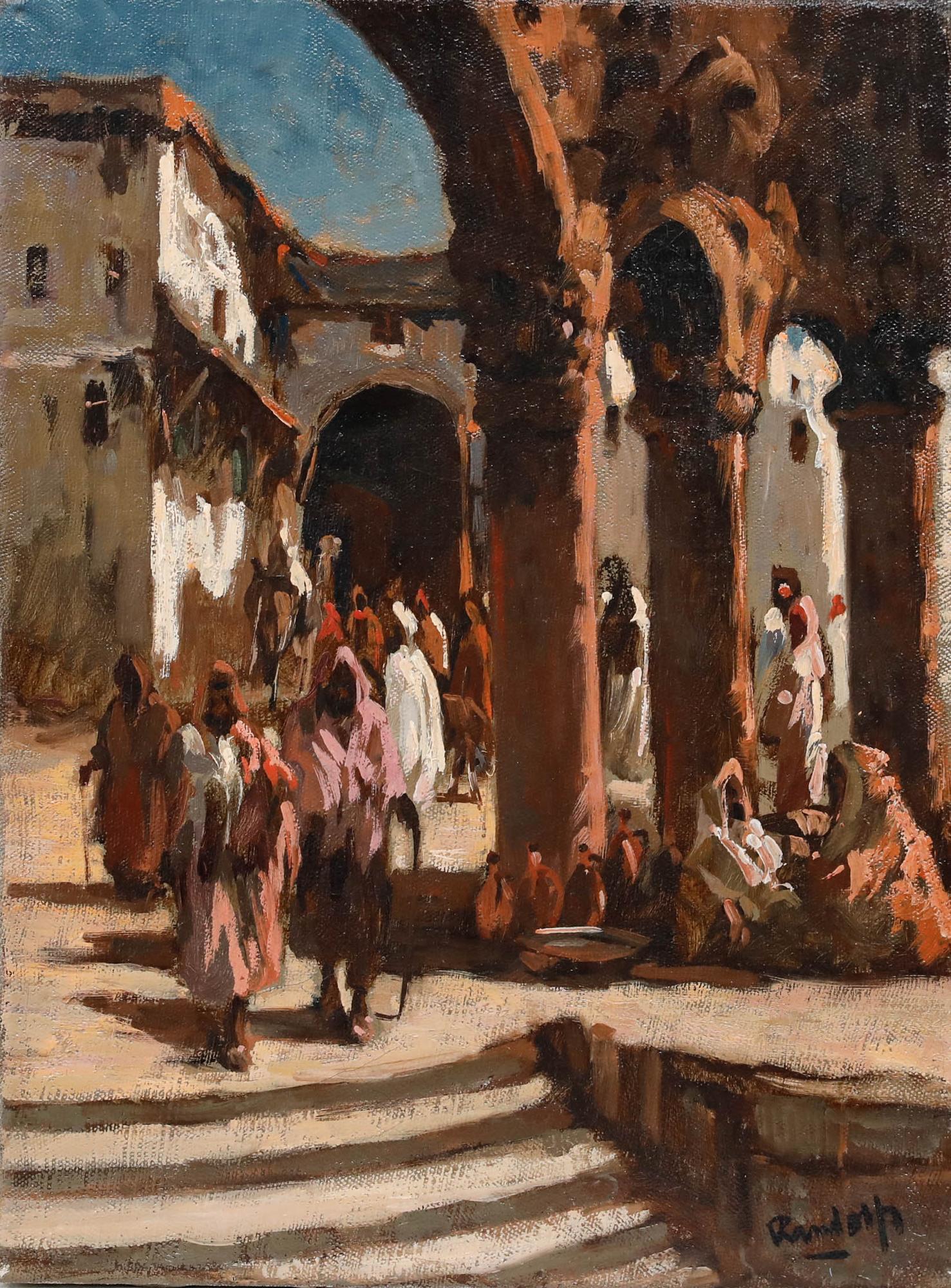 Benno Randolfi (1934-2012) - Mitte des 20. Jahrhunderts Öl, Nordafrikanische Marktszene – Painting von Unknown