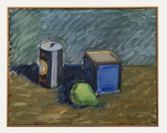 Bente Bjerregaard (b.1932) - Framed Oil, Still Life with Beer Can