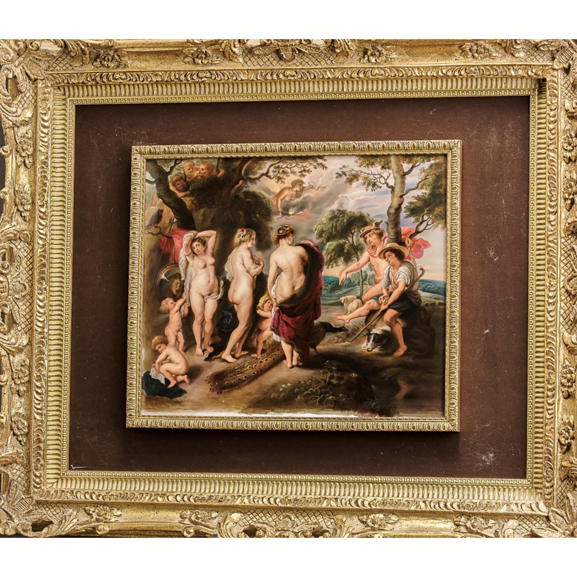 Berlin  KPM Porcelain Mythological Plaque Of 'The Judgment Of Paris'  - Painting by Unknown