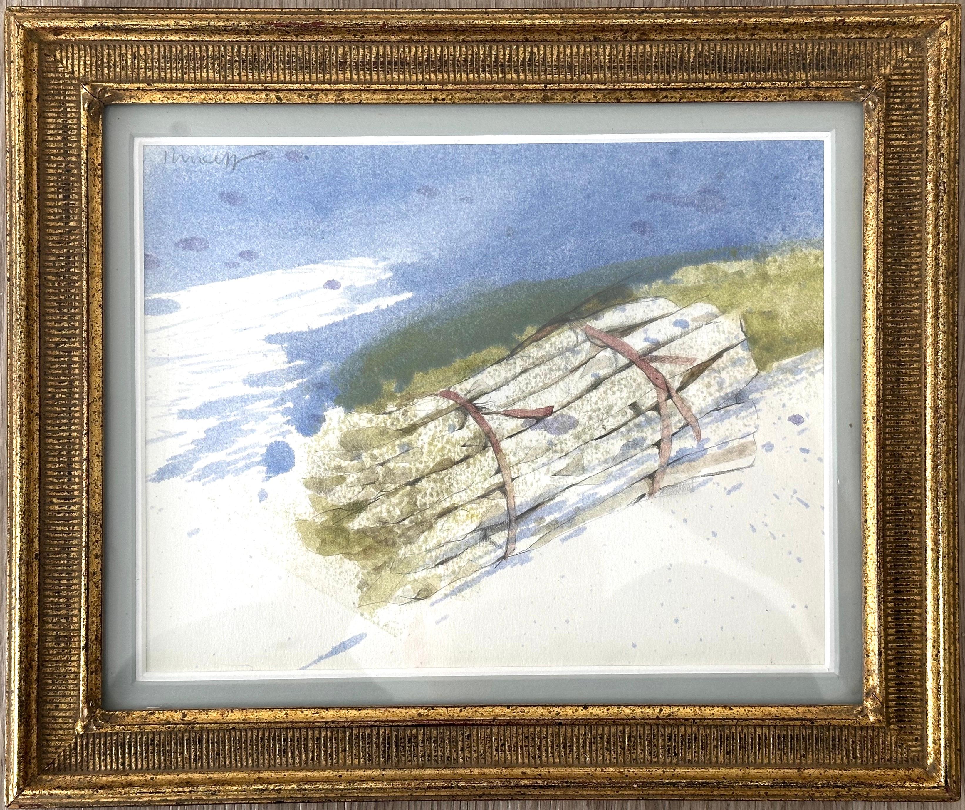 Unknown Still-Life Painting - Bermuda Asparagus Still Life painting