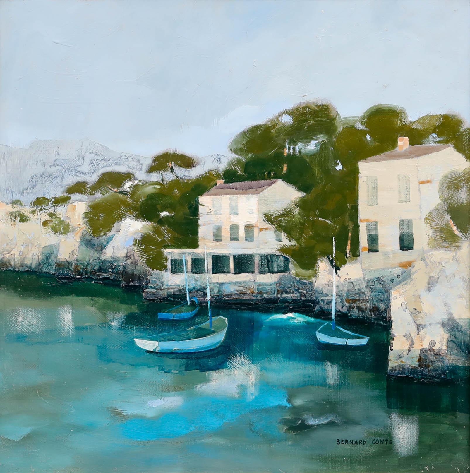 Bernard Conte (1931-1981)  - 20. Jahrhundert Öl, Le Pradet, Var – Painting von Unknown