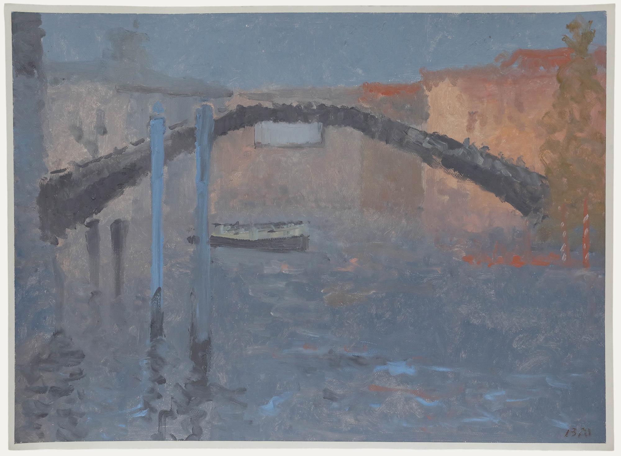 Bernard Myers (1925-2007) - Zeitgenössisches Öl, Academia-Brücke