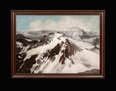 Montagnes de la Bernina, Alpes suisses, daté de 1940 Par Henry J Horn (Américain) 1890-1949