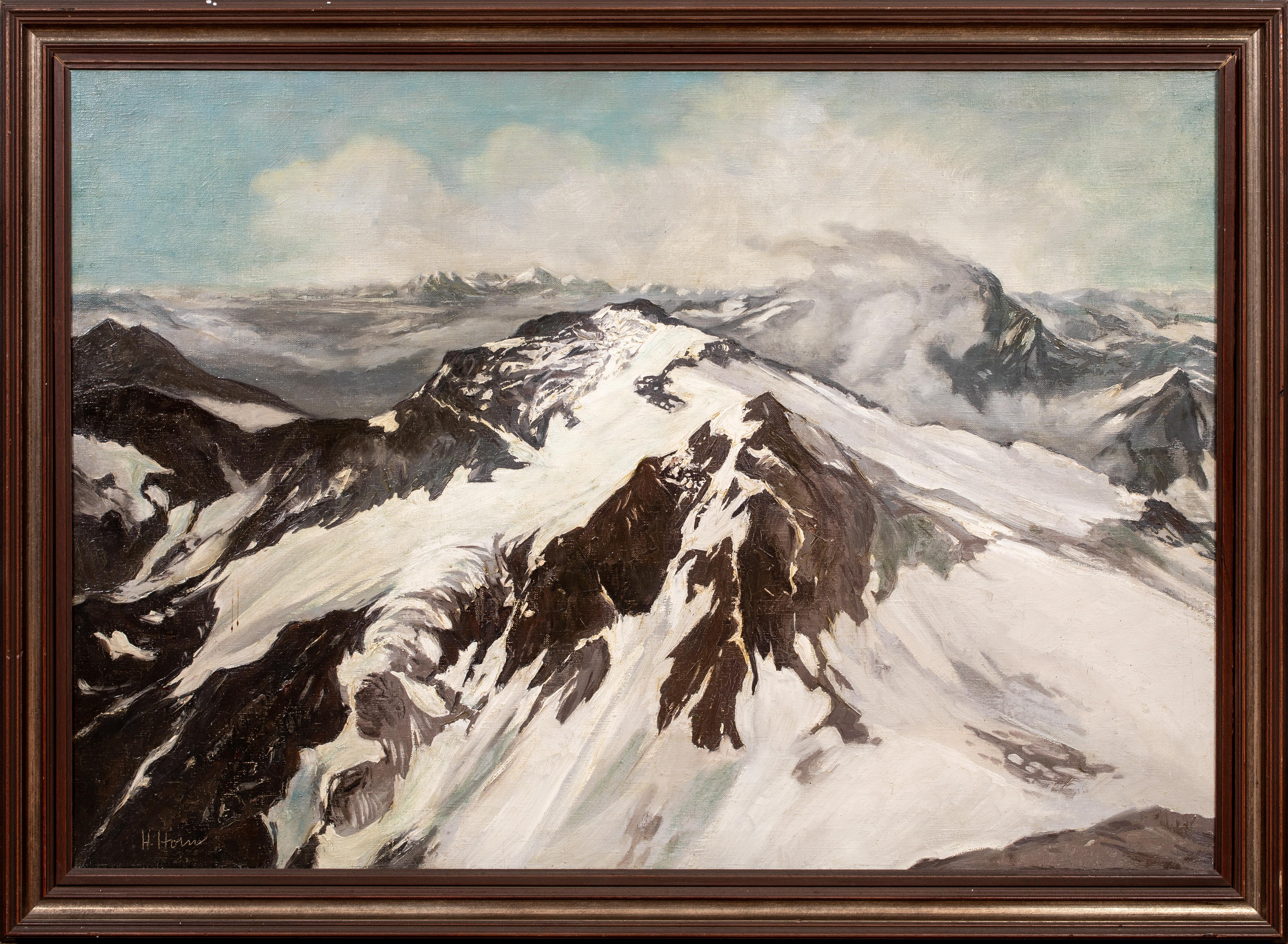 Montagne del Bernina, Alpi svizzere, datato 1940 Di Henry J Horn (americano) 1890-1949