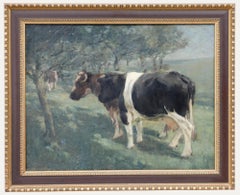 Bertram Walter Priestman (1868-1951) - Framed Oil, Cows in Dappled Shade